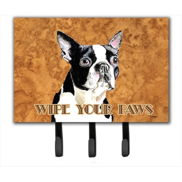 Carolines Treasures Carolines Treasures SC9140TH68 6 x 9 In. Boston Terrier Wipe your Paws Leash or Key Holder SC9140TH68 - main